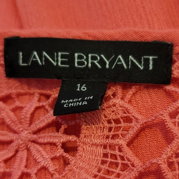 LANE BRYANT PEACH MESH TUNIC BLOUSE SIZE 16 - Picture 5 of 5